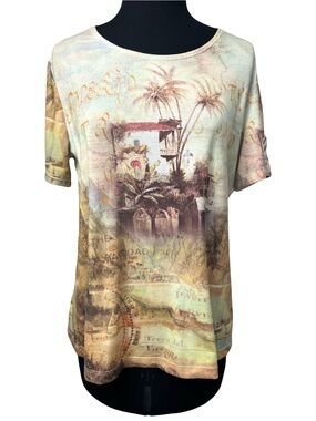 TravelSmith | Global Print Short Sleeve Travel Vacation Tee, Medium